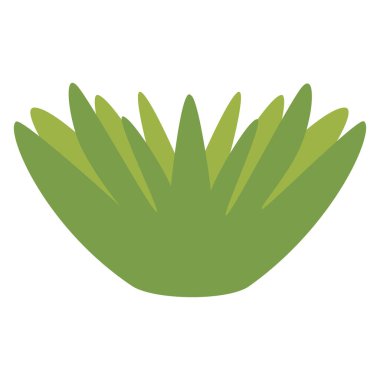 Radyal yayılımda 2D çalı yeşili çimen. Düz manzaralarda dekoratif temel veya önplan ögesi olarak kullanılabilir.