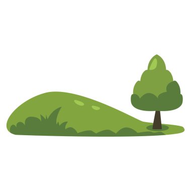 2D tepe, küçük çam ağaçları temiz düz bir şekilde. Orman sahnelerinde ya da tepe arkaplanlarında kullan.