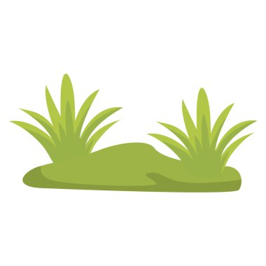 Uzun çim yapraklarından yapılmış 2D çalı. Tarla, orman veya bahçe kompozisyonları için mükemmel..