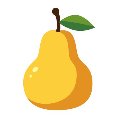 2B düz armut çizimi. Çocukların öğrenmesi, yemek görselleri ve sağlıklı beslenme temaları için uygundur..