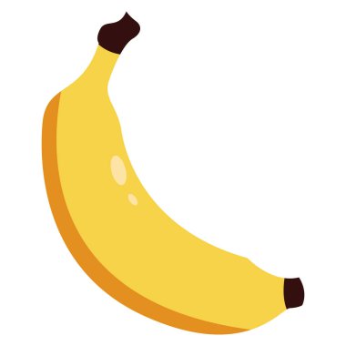 Benekli muzun 2B düz çizimi. Çocukların öğrenmesi, yemek görselleri ve sağlıklı beslenme temaları için uygundur..