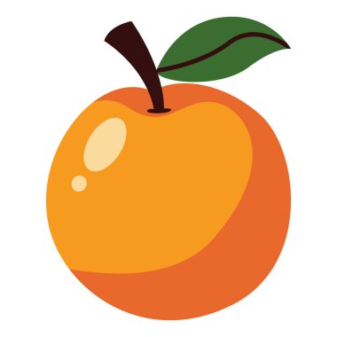 Mandalinanın 2B düz çizimi. Çocukların öğrenmesi, yemek görselleri ve sağlıklı beslenme temaları için uygundur..