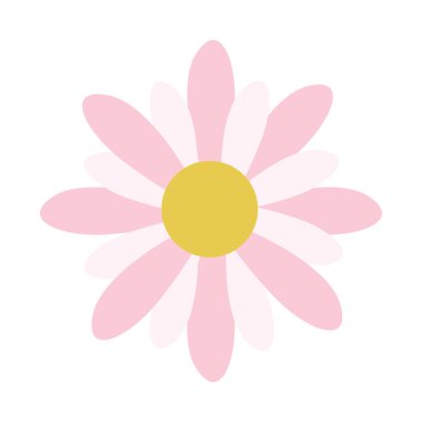 2D parlak pembe çiçek, yumuşak merkezli düz stil. Çiçek temaları ya da bahar görselleri için işe yarar.