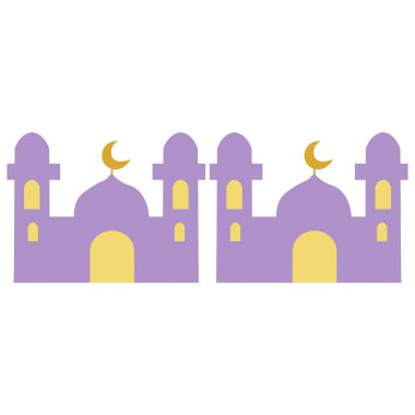 Siluet biçiminde 2B cami çizgisi, İslami tasarım düzenlerinde bir ayırıcı veya başlık kadar büyük.