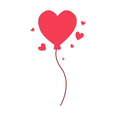 Tek başına yüzen tek bir kırmızı kalp balonu. Basit ve romantik tasarım ögesi.