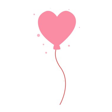 Yumuşak dizaynlı 2D pembe pastel kalp balonu. Hassas romantik estetikler için harika..