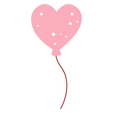 Puantiyeli 2B kalp balonu. Eğlenceli ve eğlenceli romantik dekorasyon.