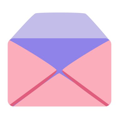 Mor astarlı 2D zarf tasarımı. Mesajlar ve sevgililer günü mektupları için uygun.