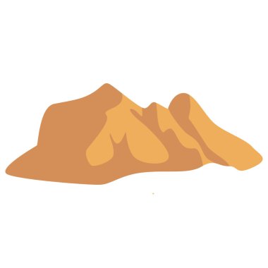 Yumuşak eğimli kum tepesinin 2D çizimi. Çöl geçmişi, oyun haritaları ya da doğa tasarımları için harika..