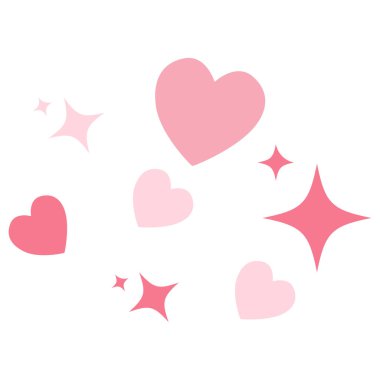 2D, pembe tonlarda yüzen kalpler. Romantik ya da sevgililer günü için mükemmel..