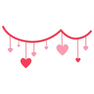 2B kalp çelengi pembe telli ve sallanan kalpler, aşk temalı dekorasyonlar için ideal..