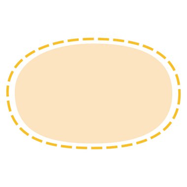 2d oval şekil, kesik kahverengi dış hatlı, yer tutucu metin veya pullar için mükemmel.