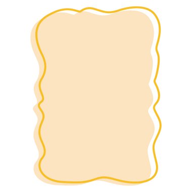 2D çift çizgili dalgalı çerçeve sarı, kaprisli ve çocuklar için eğlenceli tasarımlar.