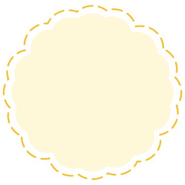 2d deniz tarağı kenarlı bej daire, retro ya da klasik çerçeve, etiket ya da rozetler için harika.