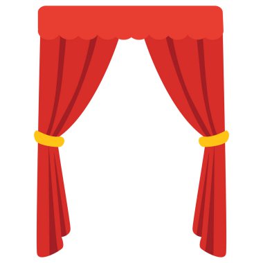  Klasik kemer şekilli 2d kırmızı perde. Sahne dekorasyonu, partiler veya klasik iç dekorasyon için mükemmel..