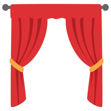 İç kravatlı 2D çift kırmızı perde, düzgün ve klasik bir görünüm sağlıyor..