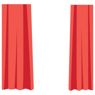 Üst süslemeli 2D çift düz kırmızı perde, basit ama zarif bir stil..