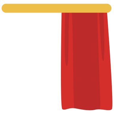 2d sağ dar kırmızı perde, ince sahne kenarları veya pencere kenarı dekorasyonu için mükemmel.