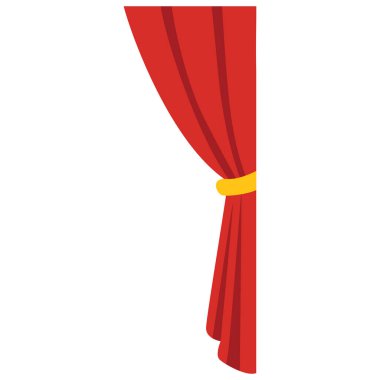 Her iki tarafta da açık kırmızı perde var. Tiyatro sahneleri ve zarif oda dekorları için harika..