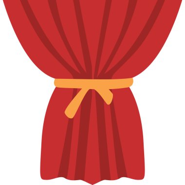 Sağ tarafta 2d yarı açık kırmızı perde, zarif iç dekorlar ve sahne ayarları için ideal..