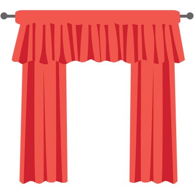 Kutu değerliği ve yan panel ile 2d kırmızı perde, büyük sahne veya olay arkaplanı için mükemmel.