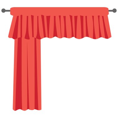 Yan panelli 2d kırmızı perde ve modern ama klasik sahne tarzı için kısa valans.