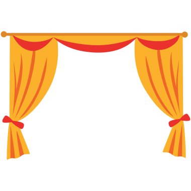 2d üst valanslı zarif çift sarı perde, sahne, tiyatro ya da olay dekorasyonu için mükemmel, her arkaplana lüks ve klasik bir tarz ekler.