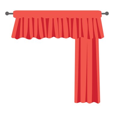 Bağlı paneli olan 2d kısa kırmızı valans, rahat pencere tasarımları için mükemmel.