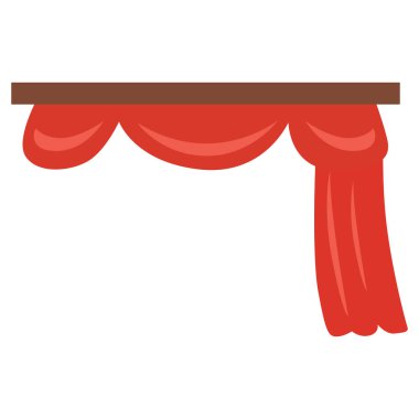  2d dekoratif kırmızı valans çift özellikli, etkinlikler ve iç mekanlar için zarif.