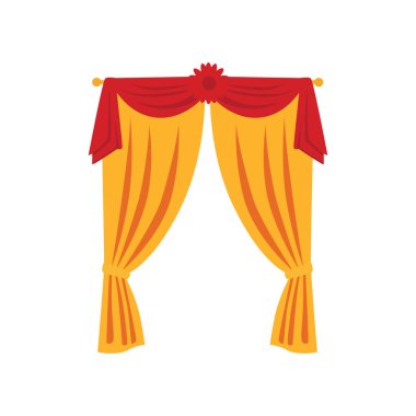  2D tam yanyana kırmızı perdeler. Çiçek püsküllü aksanlı. Muhteşem bir görüntü için mükemmel..