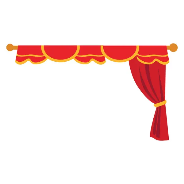 2D altın püsküllü kırmızı perde, dramatik sahneler için ideal sahne, sahne arkası, ya da lüks iç dizaynlar.