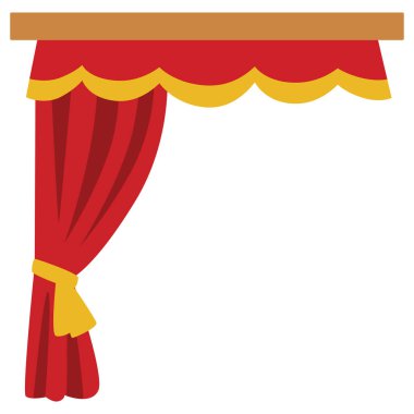 2d altın desenli kırmızı perde bıraktı, lüks tiyatro sahneleri için mükemmel, şenlikli arka planlar, ya da zarif yaratıcı dekoratif tasarım projeleri.