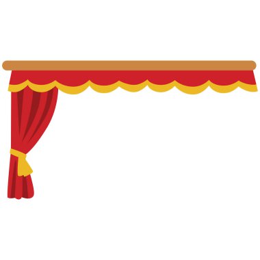  2d sağ kırmızı perde paneli, basit sahne tasarımları, dekoratif oda düzenlemeleri ya da yaratıcı tasarım arka planı için mükemmel..