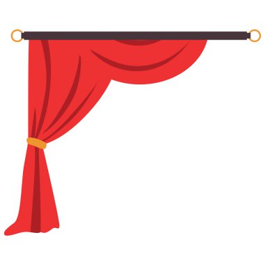  2d kenar kırmızı perdeler, sahne dekoru için mükemmel, sahne arkası, ya da yaratıcı şenlik tasarım sahneleri.