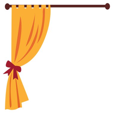 2d çubuk üzerinde tek sarı perde, sıcak ve parlak dekorasyon için ideal, sahne düzenlemeleri, ya da şenlikli yaratıcı tasarım sahneleri.