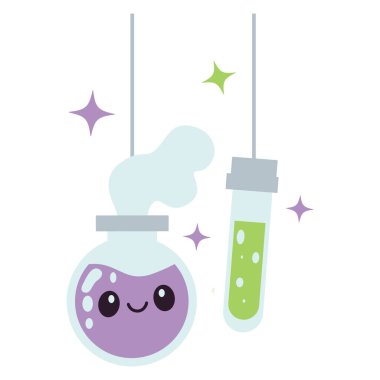 2D asma matarası mor büyü birası, fantezi temalar, yaratıcı tasarımlar ya da eğlenceli bilim projeleri için ideal..