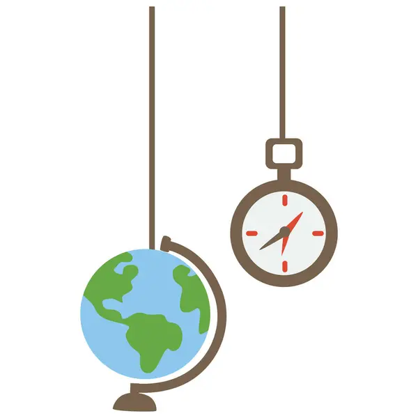 2D pusula ile asılı, coğrafya, seyahat ve okul dekorasyon projeleri için harika.