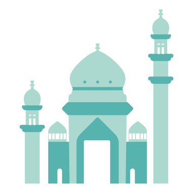 2d minareleri ve kubbesi olan 2d cami, bayram için kültürel dekoratif İslami tasarım, posterler, yerleşimler, din projeleri ve yaratıcı temalar.