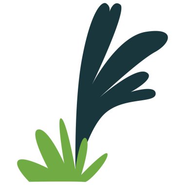 Geniş tropikal şekilli 2d orman fan yaprağı, posterler, planlar, açık hava projeleri ve yaratıcı botanik tasarımları için dekoratif bahçe aksanı..