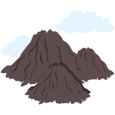 2d kayalık dağları olan ikiz tepeler, posterler, manzara projeleri, jeoloji planları, açık hava sahneleri ve yaratıcı sanat eserleri için dekoratif doğa unsurları..