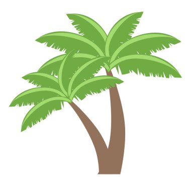 2D tropikal çift avuç içi, uzun şortlu, posterler için dekoratif tasarım, yaz projeleri, plaj temaları, açık hava düzeni, ve yaratıcı sanat eserleri..