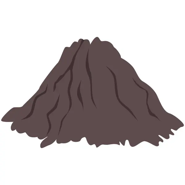 2d kahverengi yamaçlı yanardağ, posterler, planlar, doğa projeleri, bilim temaları ve yaratıcı toprak sanat eserleri için jeolojik dekoratif element.