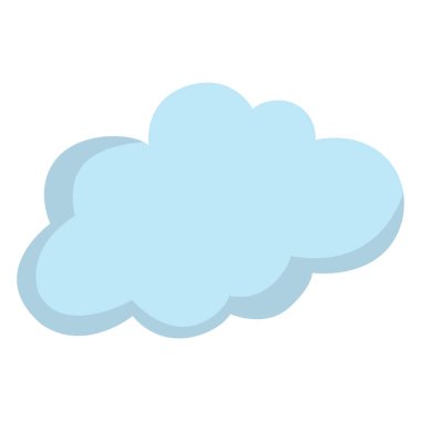 Yumuşak kenarlı 2B mavi bulut, hava teması için uygun, şirin tasarımlar, yaratıcı projeler, ve çocuklar için eğitici materyaller.