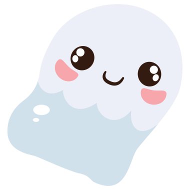 2D, Kawaii tarzı hayalet şekilli silgi. Okul kırtasiyesi koleksiyonu ve öğrenciler için yaratıcı, eğlenceli sınıf esasları için mükemmel..