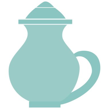 Tasarımlı 2D yeşil çaydanlık, Ramazan için basit kültürel içecek tenceresi, bayram tatili, çay servisi, geleneksel toplantılar ve dekoratif mutfak süsü..