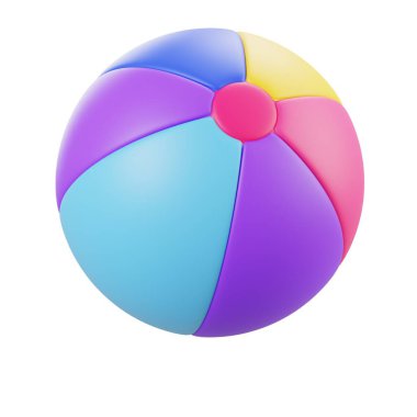 3D parlak plaj topu tasarımı, eğlenceli yaz anları için, çocuklar için mükemmel, tatil eğlencesi, havuz kenarı oyunları, yüzme, plaj rahatlaması, ve partiler.