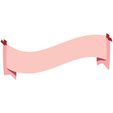 2d kıvrımlı pembe kurdele afişi, pastel tarzı, zarif dekoratif şekli, şenlikli, yaratıcı ve modern parti grafik tasarım projeleri için uygun..