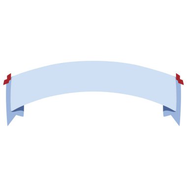 Dekoratif şekilli, yumuşak pastel görünümlü 2d mavi kıvrımlı kurdele afişi, parti için mükemmel, zarif, yaratıcı ve şenlikli grafik projeleri.