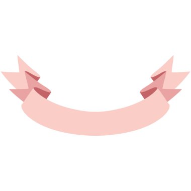 2d dalga kurdele tasarımı, pembe kıvrımlı akış tarzı element, retro pastel dekorasyon, şablonlar, etiketler, çerçeveler ve yumuşak dekor için asgari aksan.