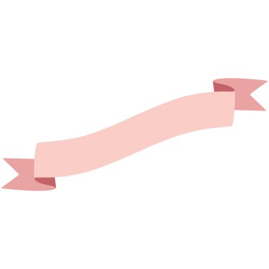 2d dalgalı kurdele tasarımı kıvrımlı stil, yumuşak pembe pastel retro aksan, çerçeve, şablon, etiket ve minimum temalar için dekoratif element.